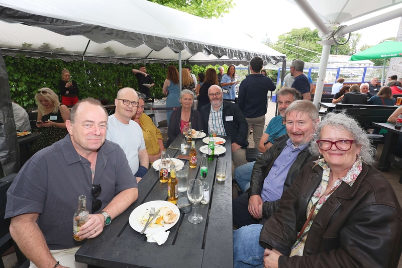 Richie Bowden, Daithi Fallon, Maura Fallon, Ann Fallon, Enda Fallon, Jimmy McGuire, Peter Ó Fegan and Séona Ó Fegan